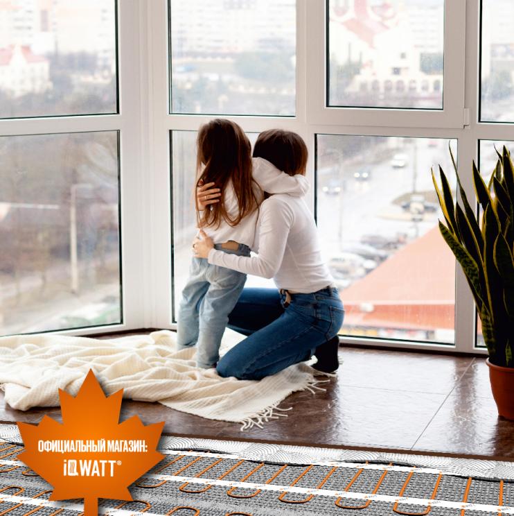 Тонкий самоклеящийся греющий мат IQ FLOOR MAT PRO 200 Вт/м.кв. - 12,0 м²