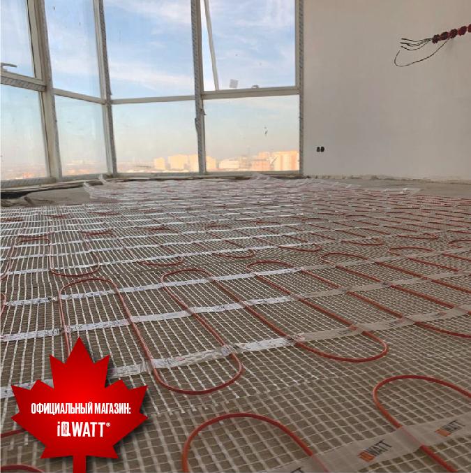 Тонкий самоклеящийся греющий мат IQ FLOOR MAT 150 Вт/м.кв - 2,5м²