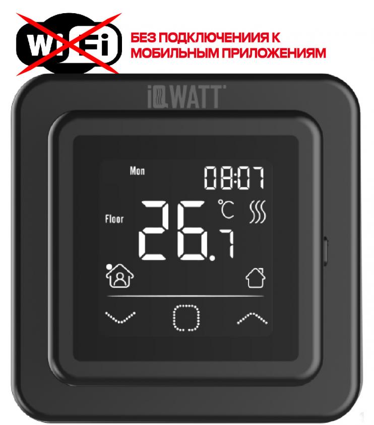 Программируемый терморегулятор с сенсорным дисплеем SMART HEAT BLACK