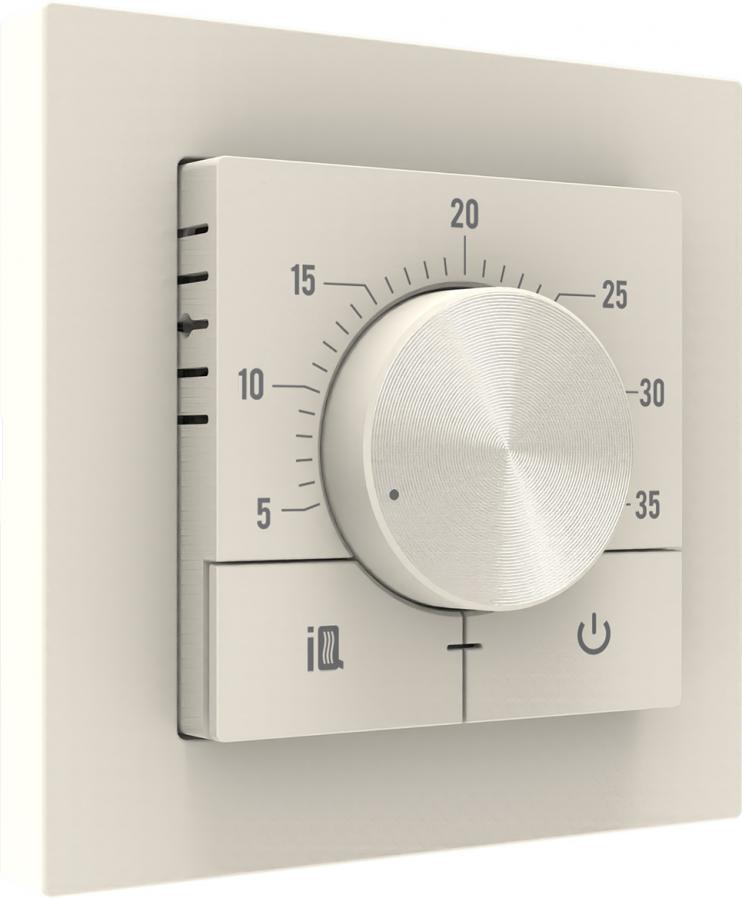 Электронный терморегулятор механическое управление IQ THERMOSTAT Dm слоновая кость